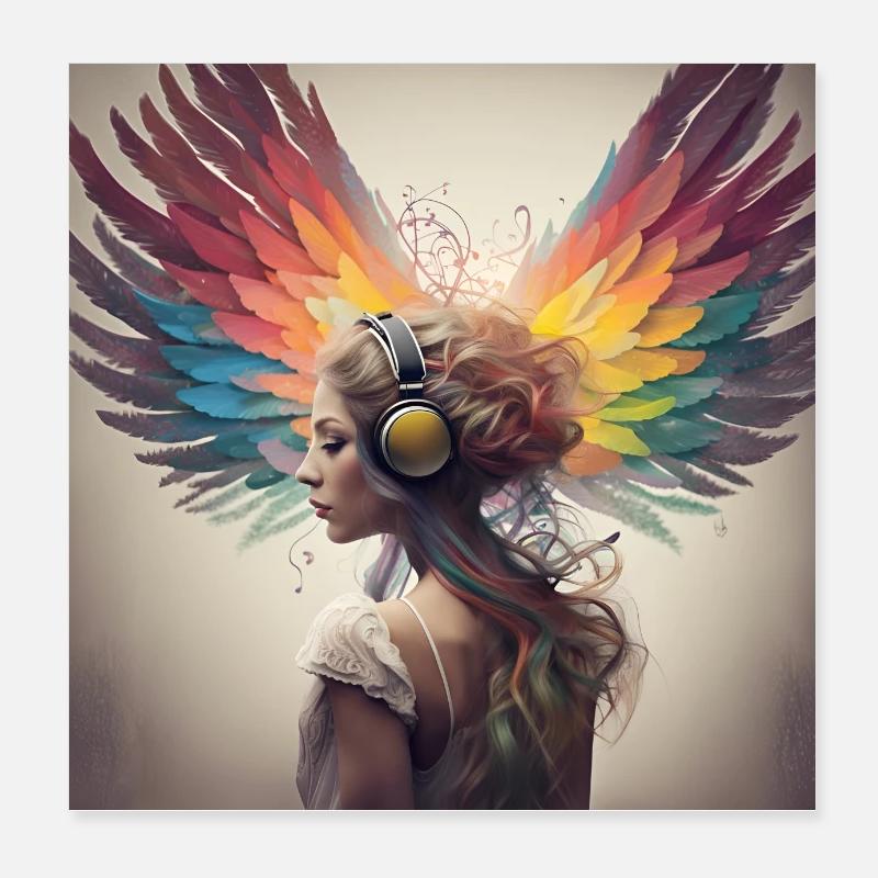 Elfe de la musique Poster 20 x 20 cm