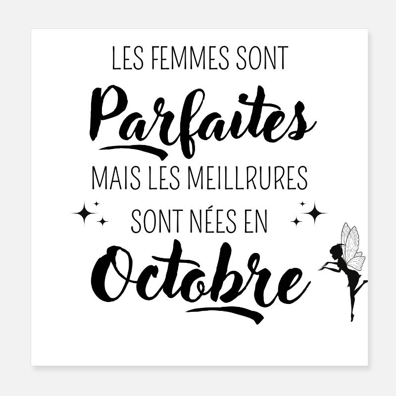 Femmes parfaites nées en octobre Poster 20 x 20 cm