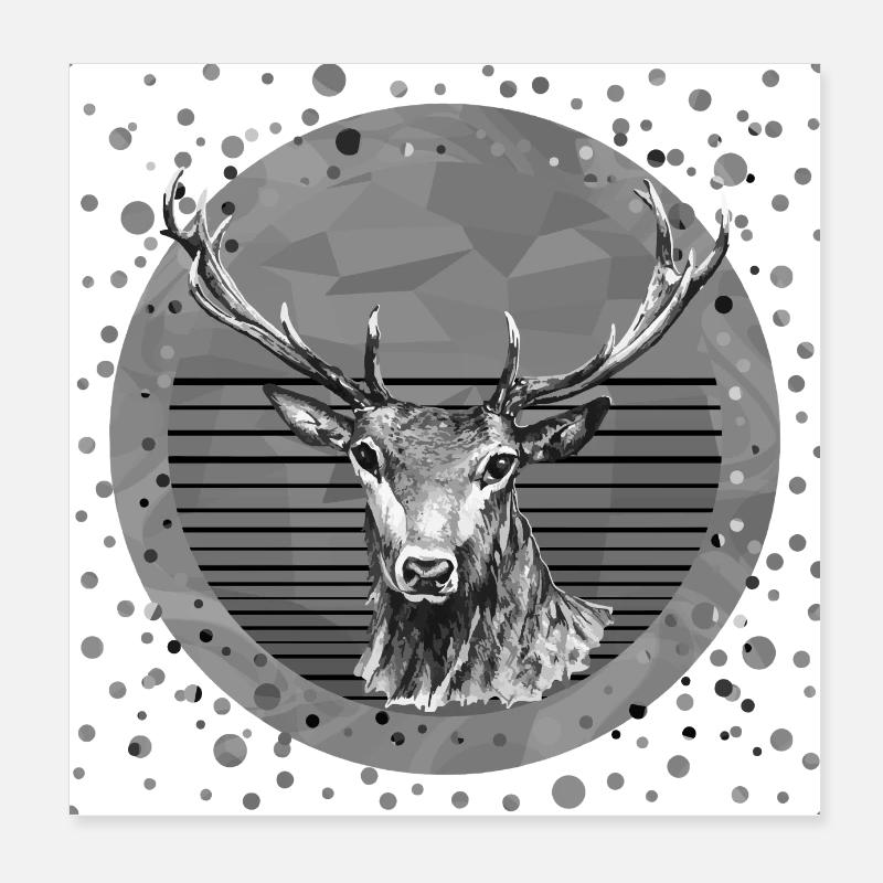 Hirsch Poster 20x20 cm