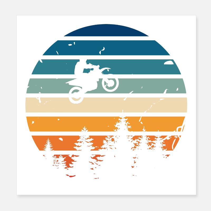 Retro Motorrad Poster 20x20 cm