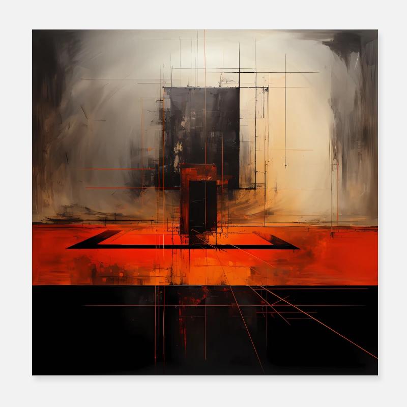 Abstract geometric collection - Poster 20x20 cm - Weiß