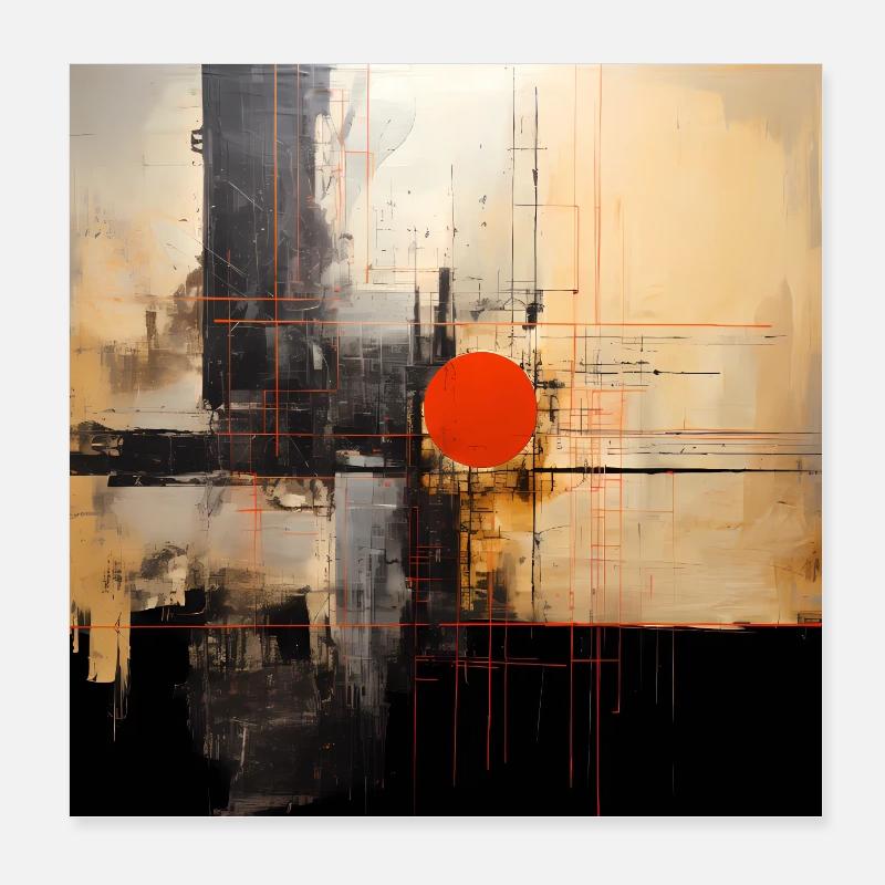 Abstract geometric collection - Poster 20x20 cm - Weiß