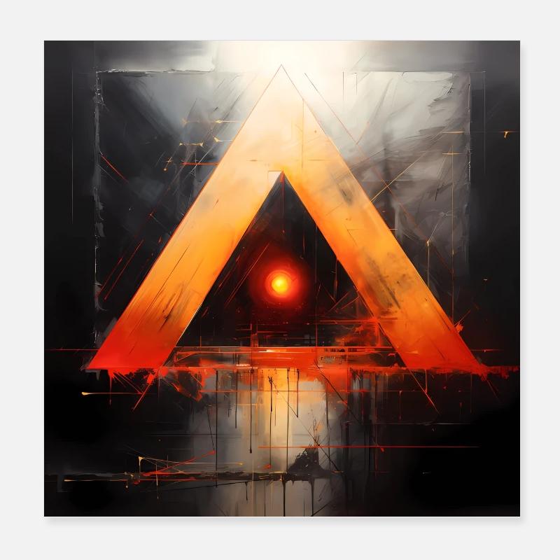 Abstract geometric collection - Poster 20x20 cm - Weiß