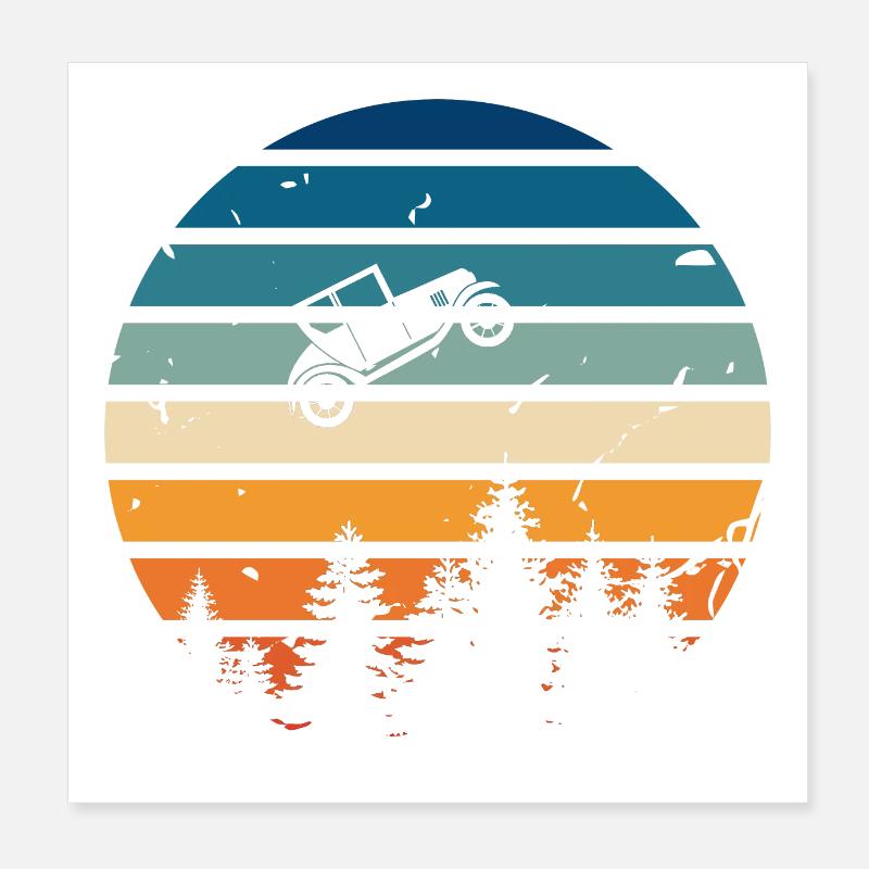 Voiture rétro Poster 20 x 20 cm