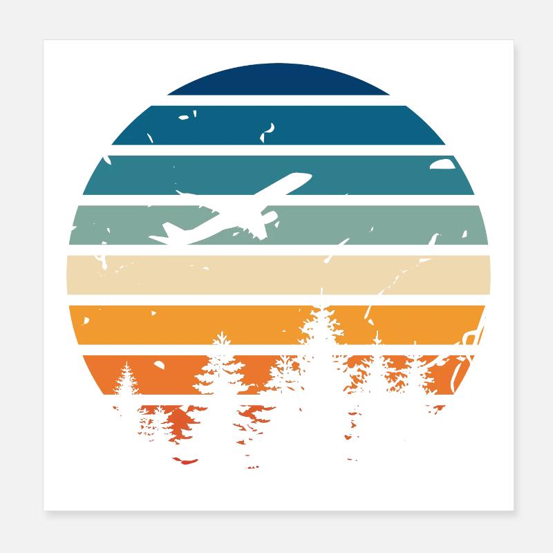 avion Rétro Poster 20 x 20 cm