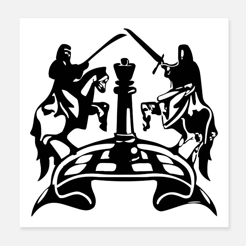 Chess combat Poster 8" x 8" (20x20 cm)