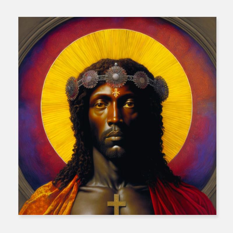 Schwarzer Jesus 01 Poster 20x20 cm