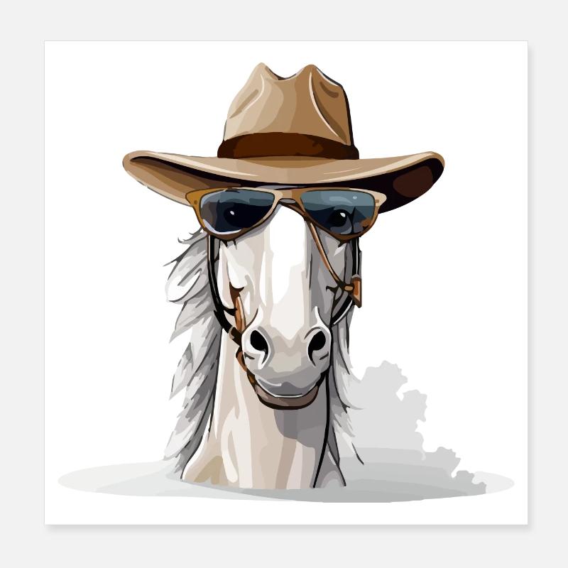 Kali das Cowboy-Pferd Poster 20x20 cm