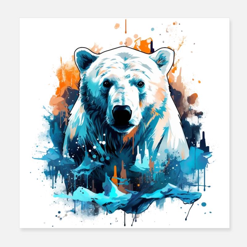 Eisbär Poster 20x20 cm