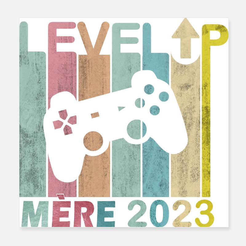 Man Dad 2023 Future Parents Level Up Player Poster 8" x 8" (20x20 cm)