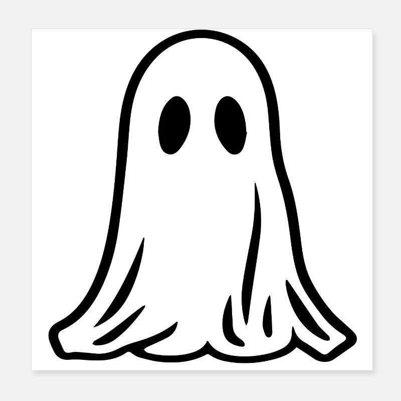 Spooky Cute Kawaii Ghost Design Poster 20 x 20 cm