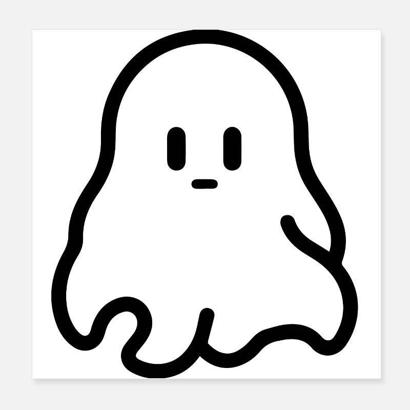Spooky Cute Kawaii Ghost Design Poster 20 x 20 cm