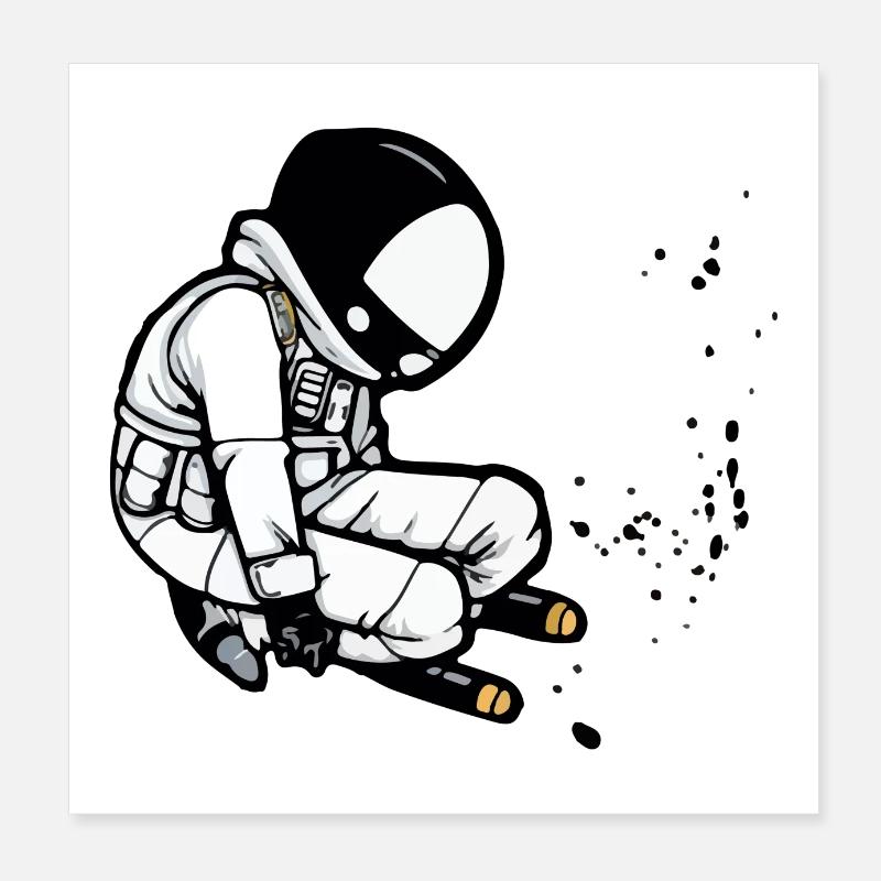 Street-Art-Astronaut Poster 20x20 cm