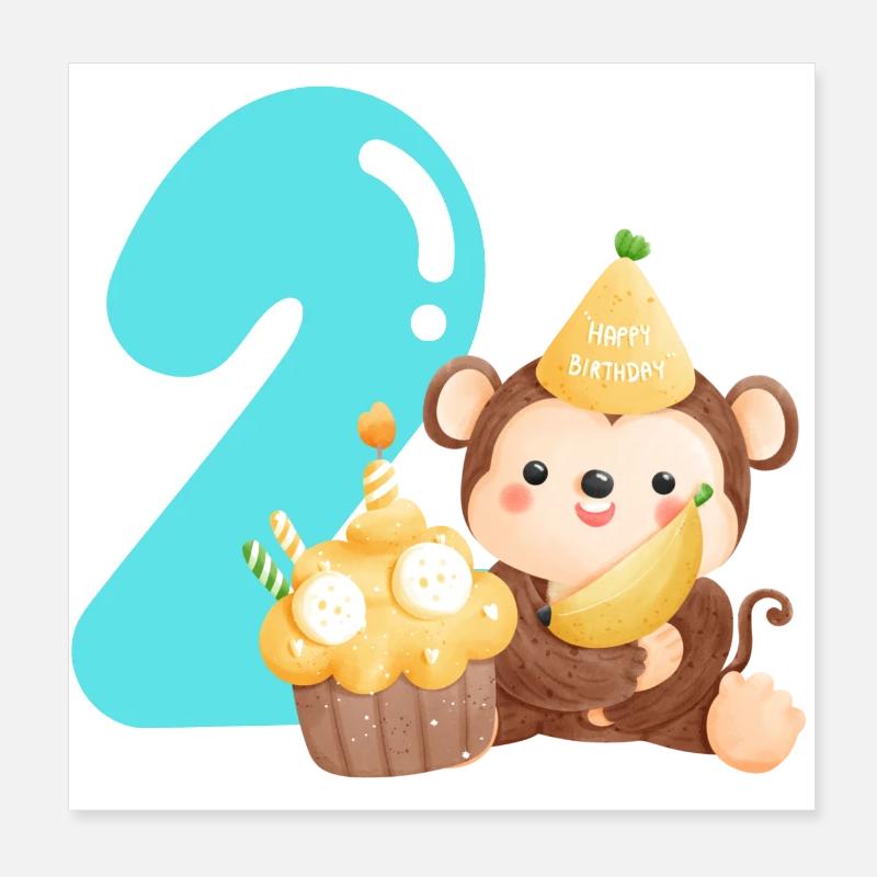 2ème anniversaire Poster 20 x 20 cm