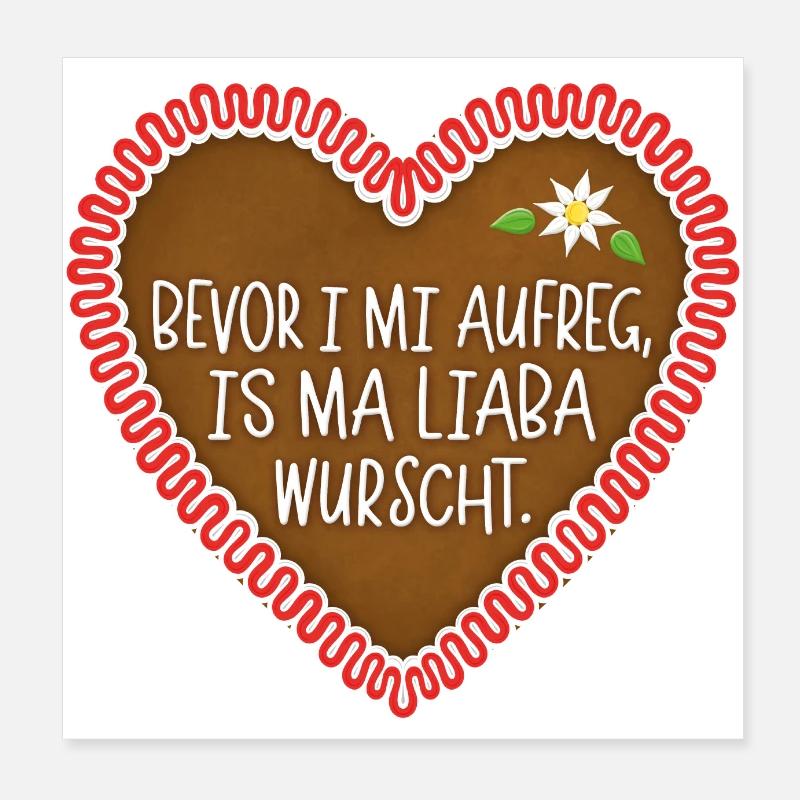 Liaba Wurscht Lebkuchen - Poster 20x20 cm - Weiß