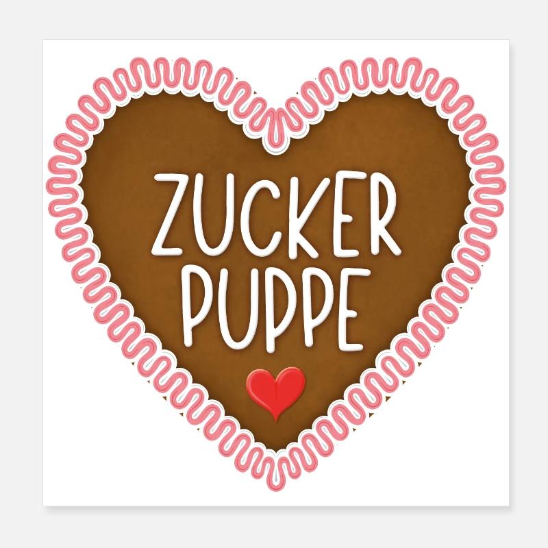 Zuckerpuppe Lebkuchenherz Poster 20x20 cm