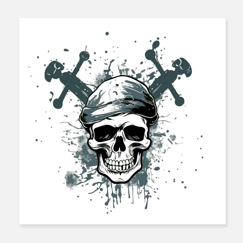 Pirate Head No. 3 Poster 8" x 8" (20x20 cm)