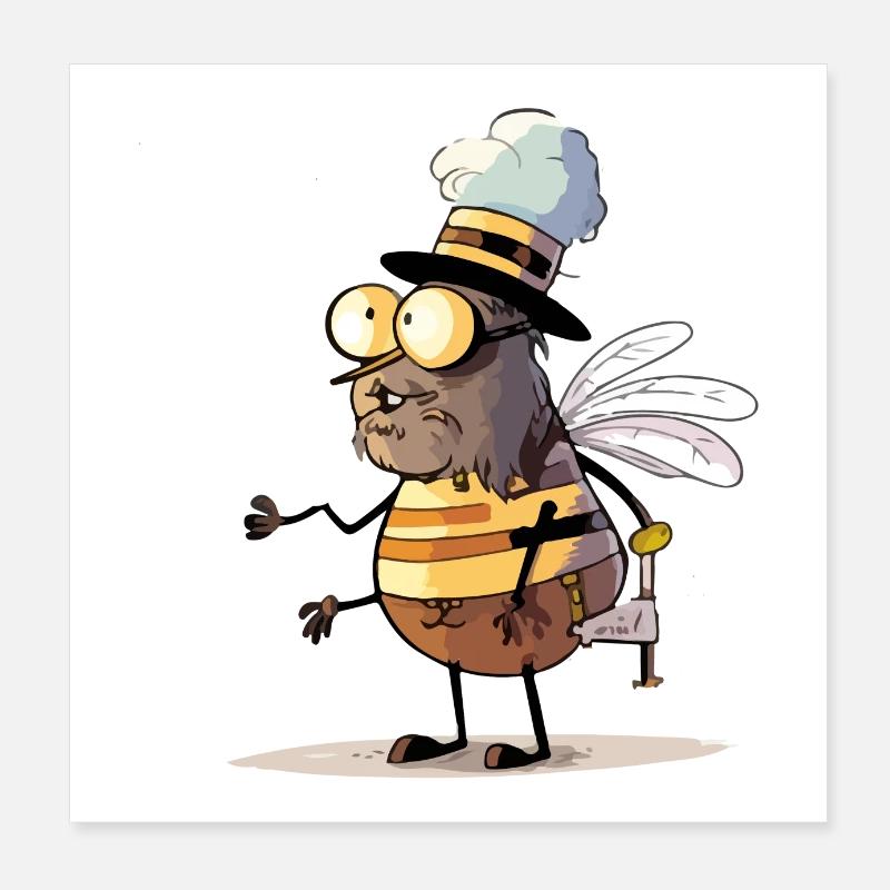 Beebee the bee cook Poster 8" x 8" (20x20 cm)