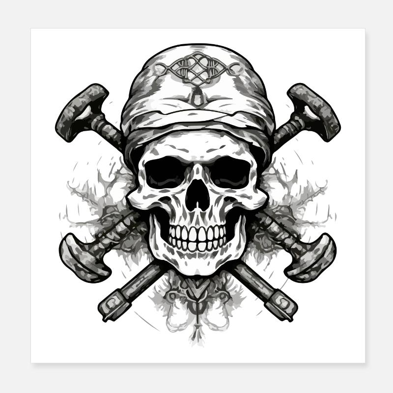 Pirate Head No. 1 Poster 8" x 8" (20x20 cm)