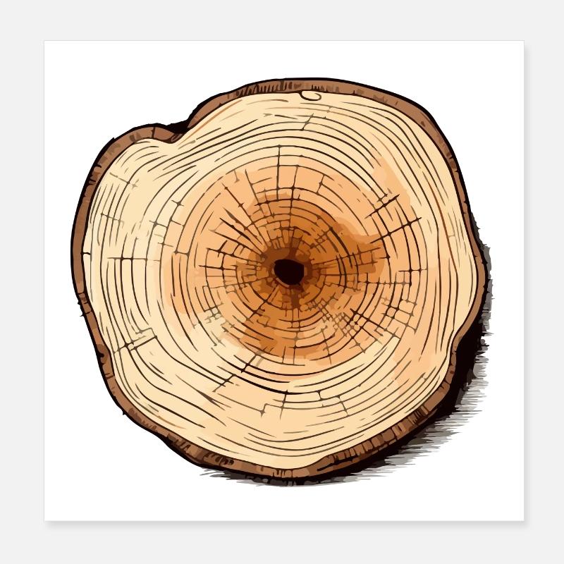 Coupe transversale d'arbre n°3 Poster 20 x 20 cm