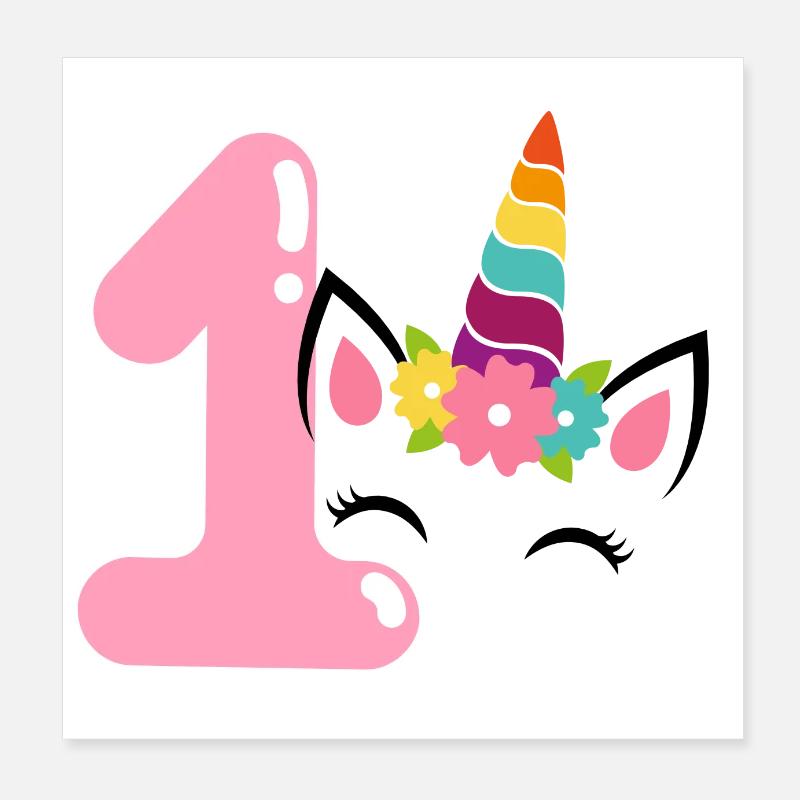 1. Geburtstag. Erster Geburtstag Poster 20x20 cm