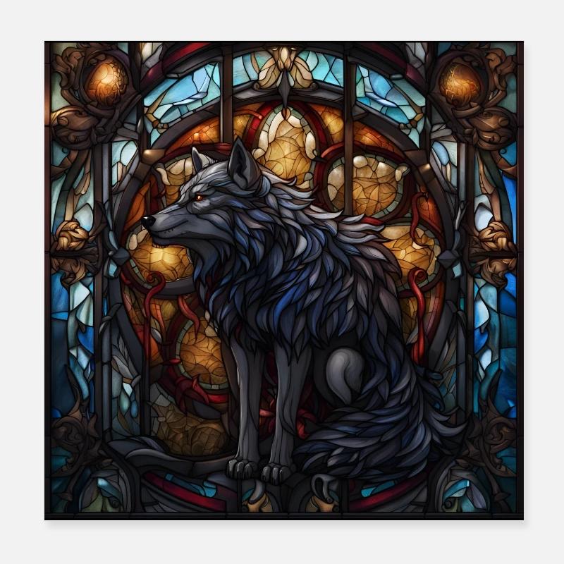 Wolf Poster 8" x 8" (20x20 cm)