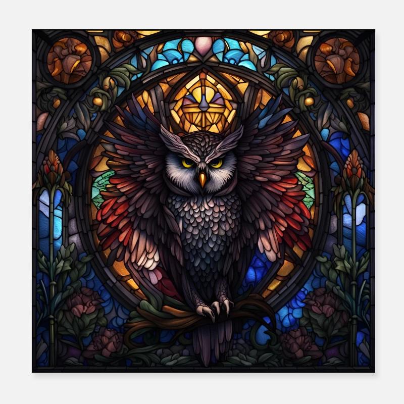 Eulen Eulenkunst Poster 20x20 cm