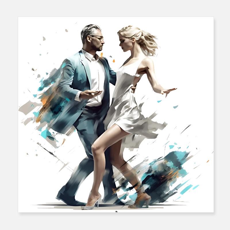 Danser est amusant Poster 20 x 20 cm