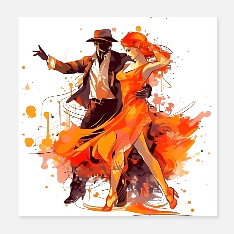 Le tango est une forme de danse passionnée Poster 20 x 20 cm