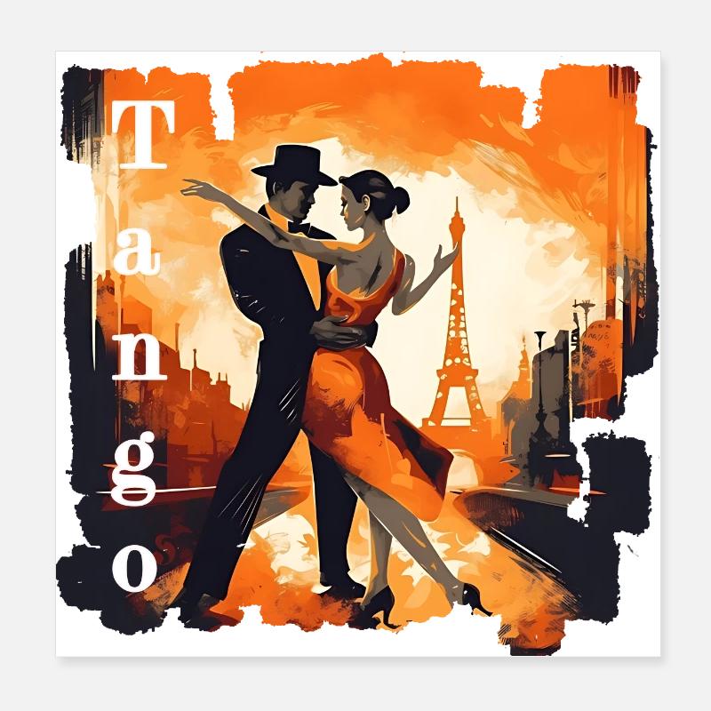 Tango dancers use their creativity Poster 8" x 8" (20x20 cm)