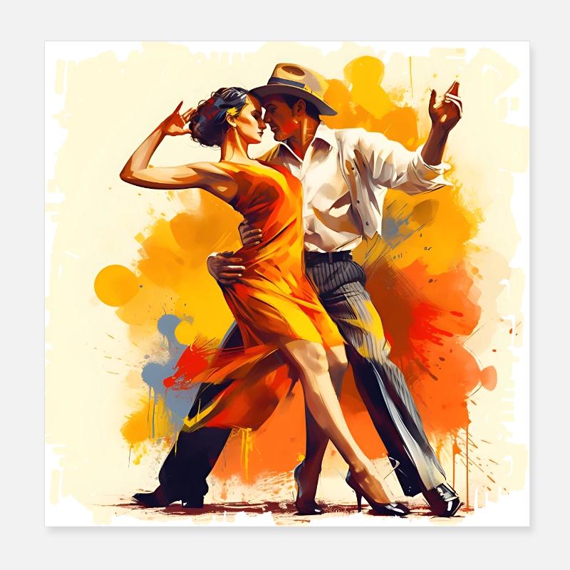 Mambo is a popular dance Poster 8" x 8" (20x20 cm)