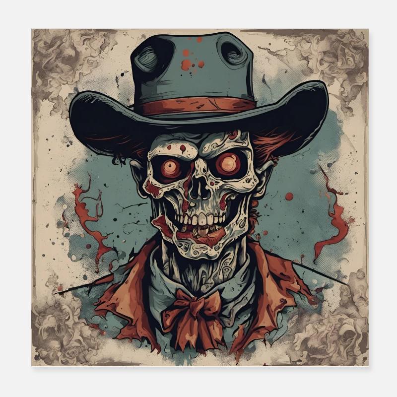 Zombie Cowboy Poster 20x20 cm