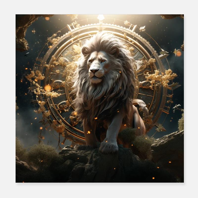 God Lion Poster 8" x 8" (20x20 cm)