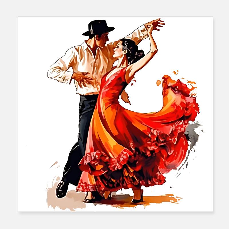 The "Csárdás" is a lively Hungarian dance Poster 8" x 8" (20x20 cm)