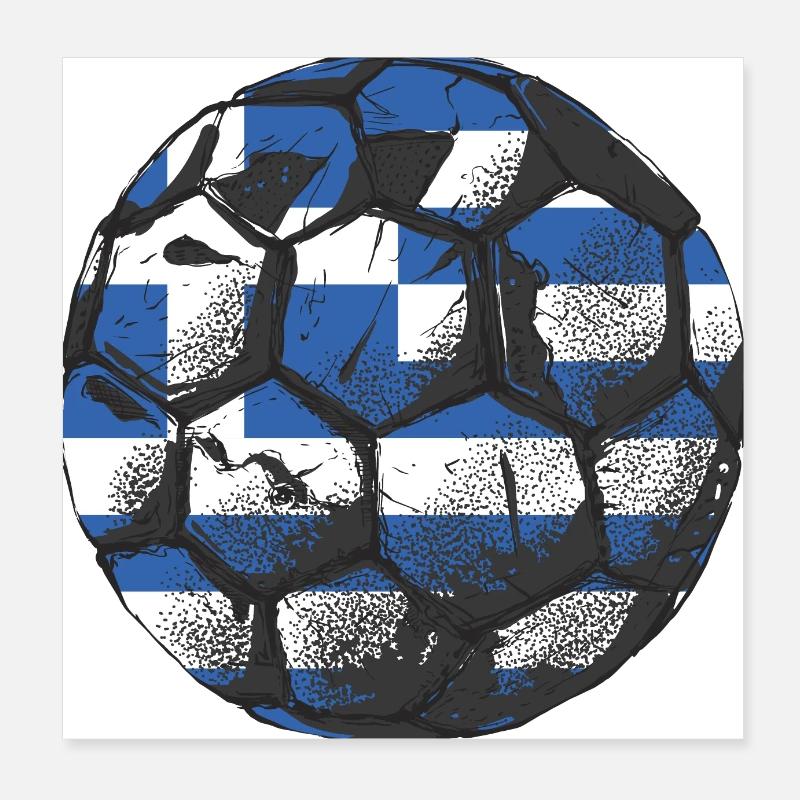 Greece Flag Hellas Athens Greek Flag Poster 8" x 8" (20x20 cm)