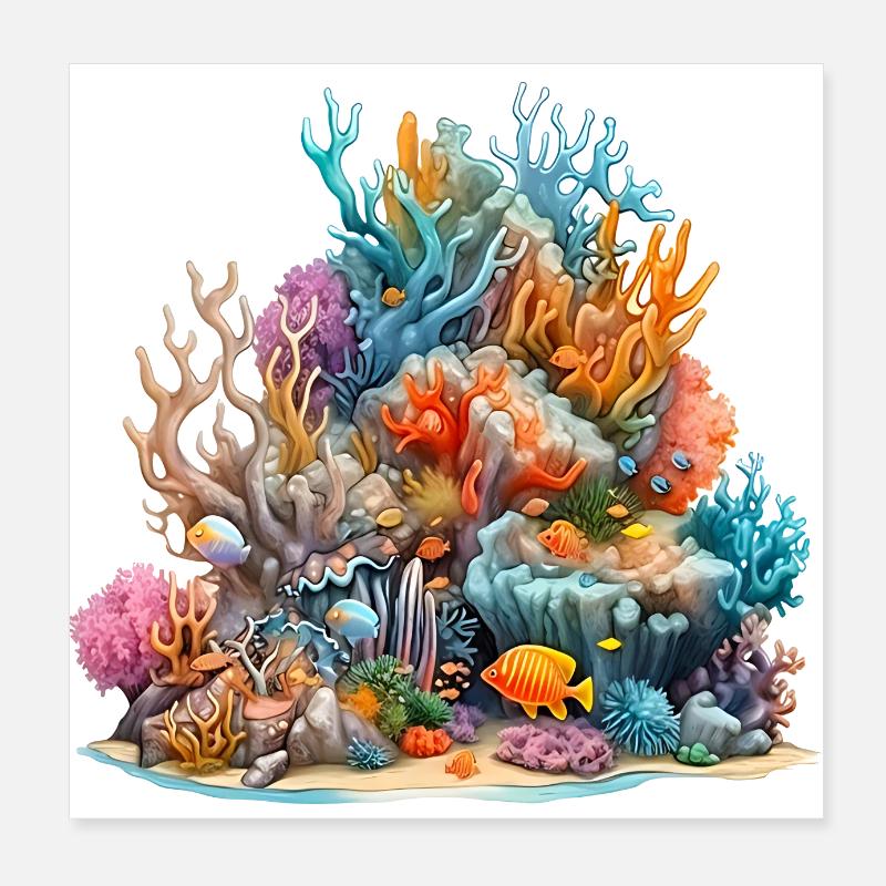 Das Great Barrier Reef, ein Naturwunder Poster 20x20 cm