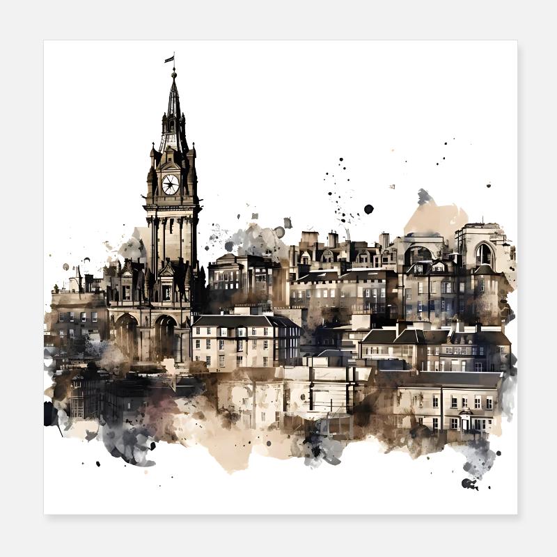 Édimbourg, la capitale de l’Écosse Poster 20 x 20 cm