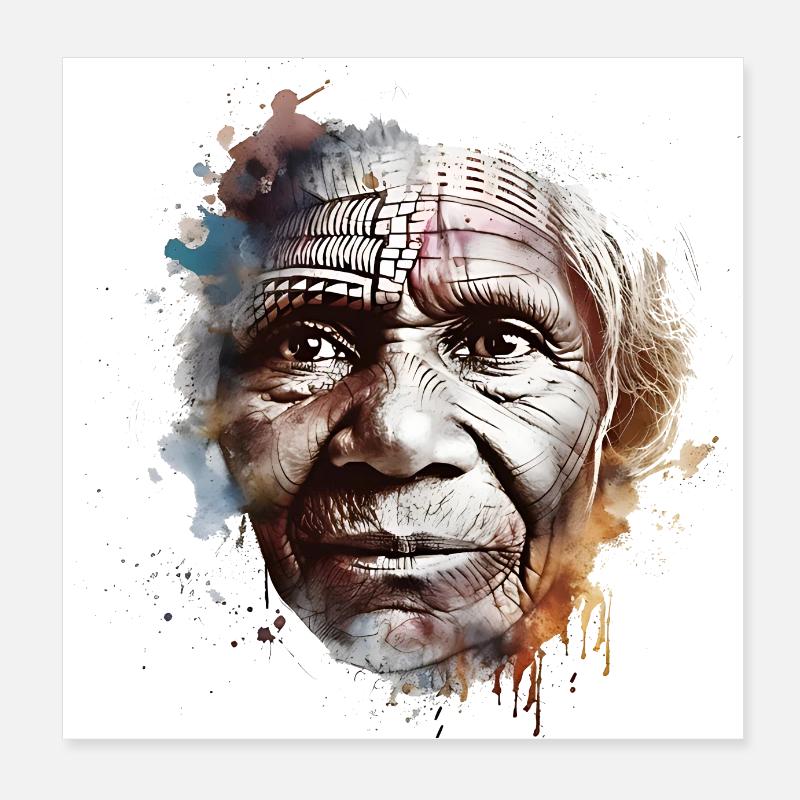 Aborigines, die Ureinwohner Australiens Poster 20x20 cm