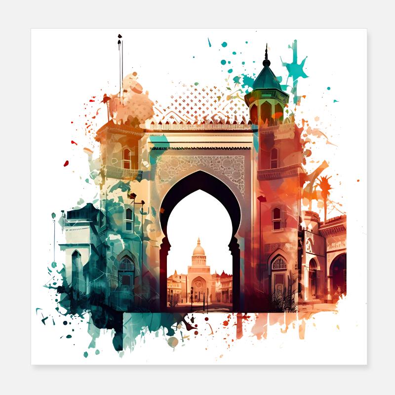 Il centro storico di Marrakech Poster 20x20 cm