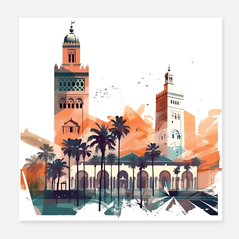 Marrakech a une histoire Poster 20 x 20 cm