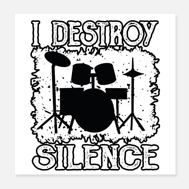 Batteur détruit le silence Poster 20 x 20 cm
