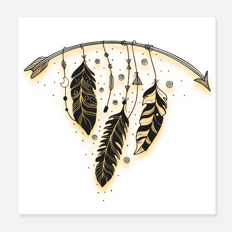 Dreamcatcher moderne et optimiste Poster 20 x 20 cm