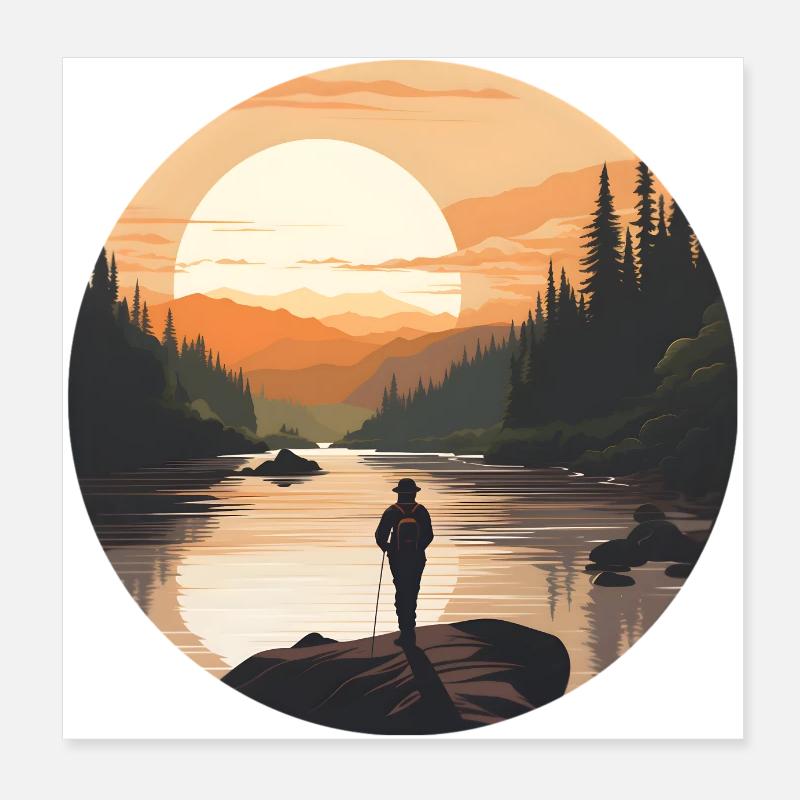 A sunset in Canada Poster 8" x 8" (20x20 cm)