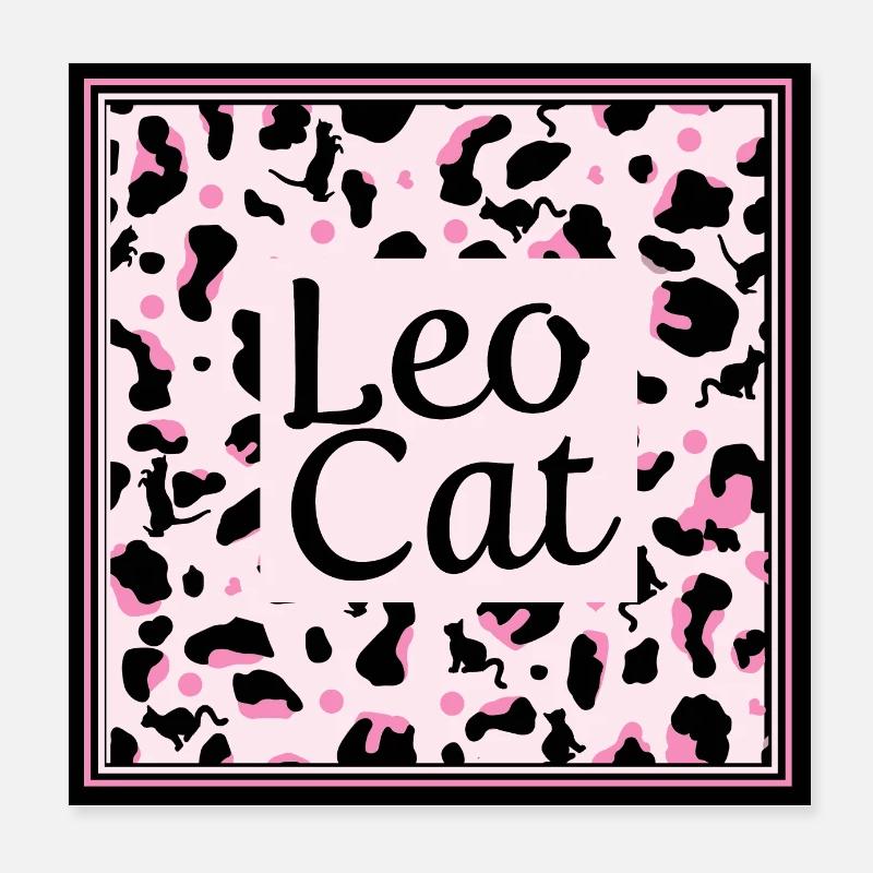 Leo Cat Leopard Design Poster 20x20 cm
