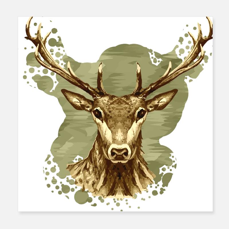 Hirsch Poster 20x20 cm