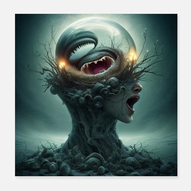 Angst Poster 20x20 cm