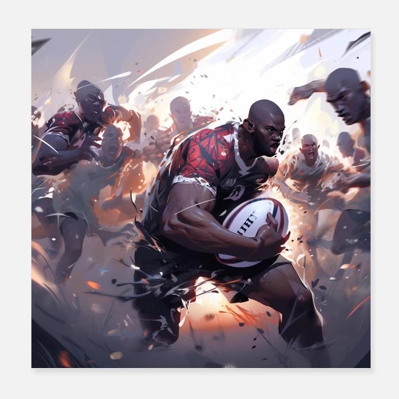 Ruuun! -Rugby Poster 20x20 cm
