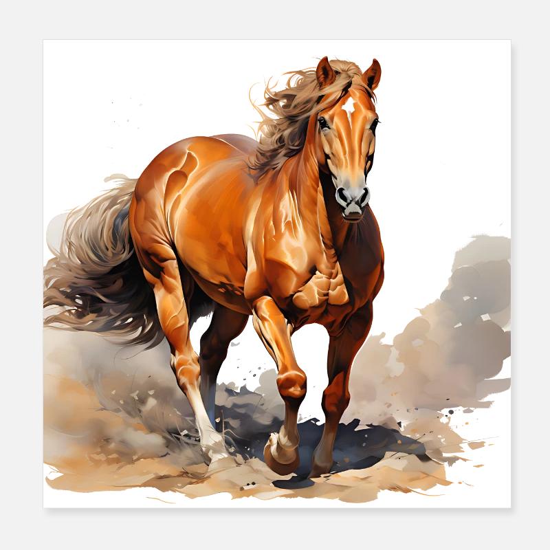 Les chevaux méritent le respect Poster 20 x 20 cm