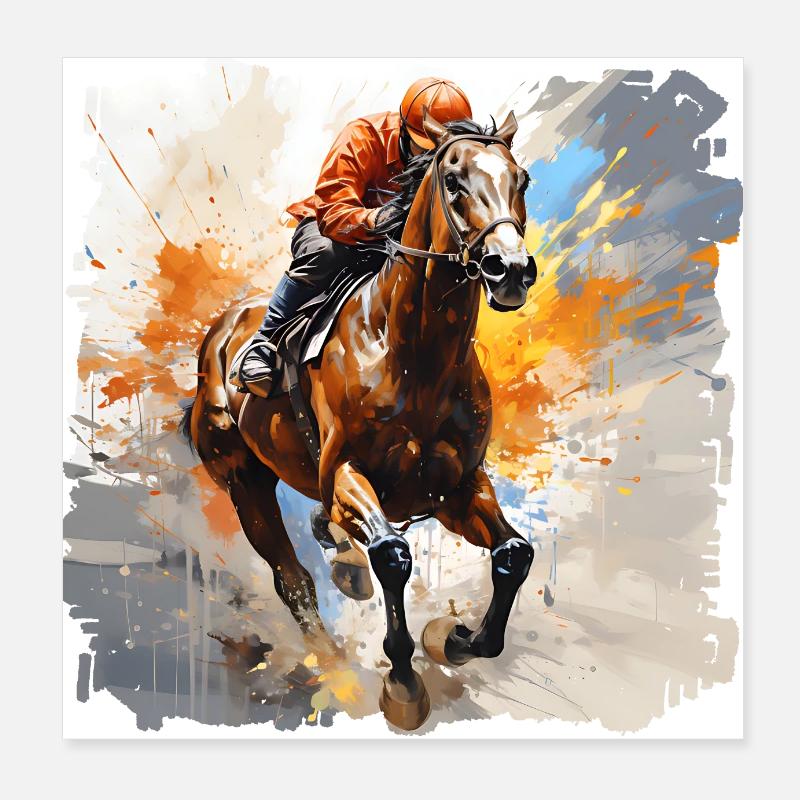 Les courses de chevaux ont une longue tradition Poster 20 x 20 cm