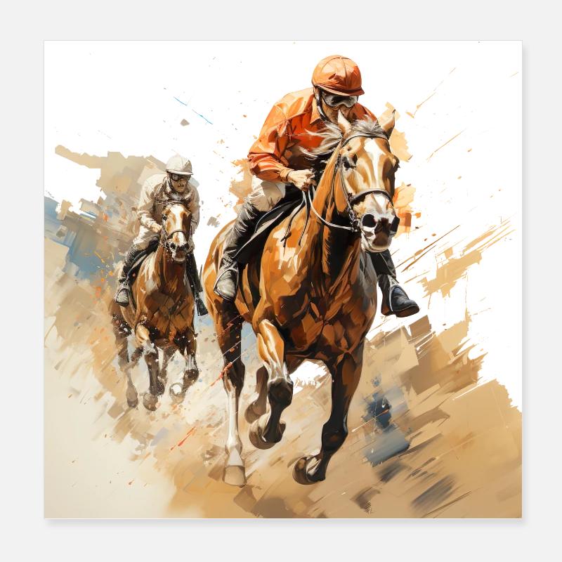 Pferderennen ist eine eigene Welt Poster 20x20 cm